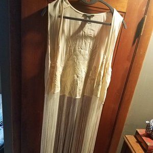 STUNNING EMBROIDERED EXTRA LONG FRINGE VEST